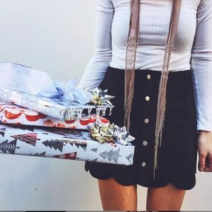 LF "One Way" Black Corduroy Skirt: (Australia 6)